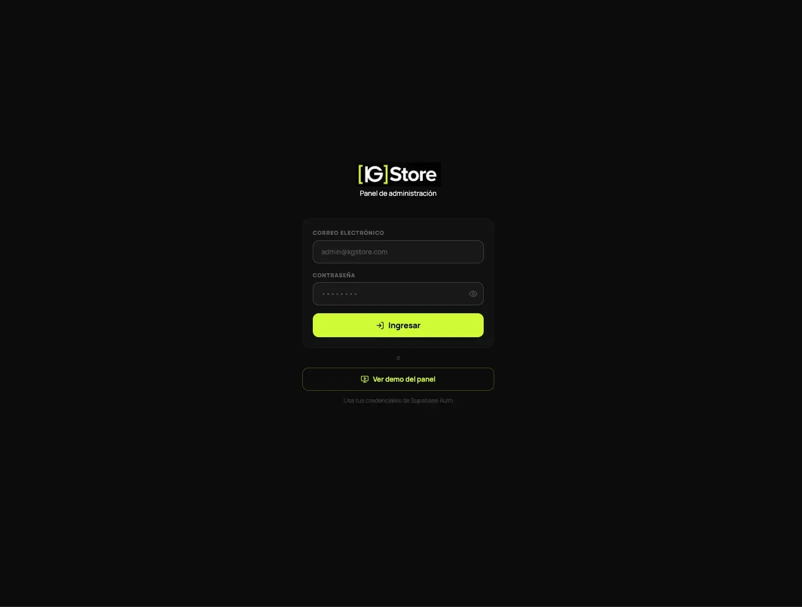 KG Store Admin — PWA / panel administrativo
